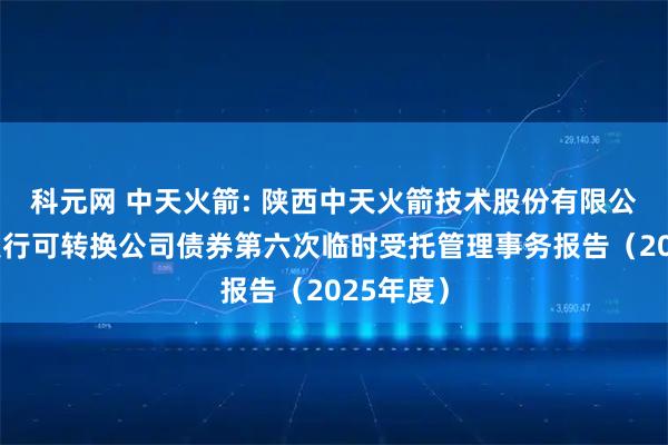 科元网 中天火箭: 陕西中天火箭技术股份有限公司公开发行可转换公司债券第六次临时受托管理事务报告（2025年度）