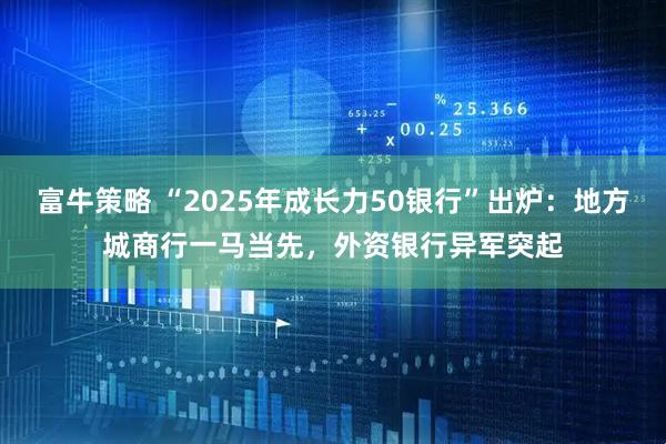 富牛策略 “2025年成长力50银行”出炉：地方城商行一马当先，外资银行异军突起
