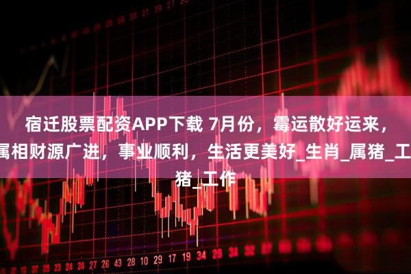 宿迁股票配资APP下载 7月份，霉运散好运来，4属相财源广进，事业顺利，生活更美好_生肖_属猪_工作