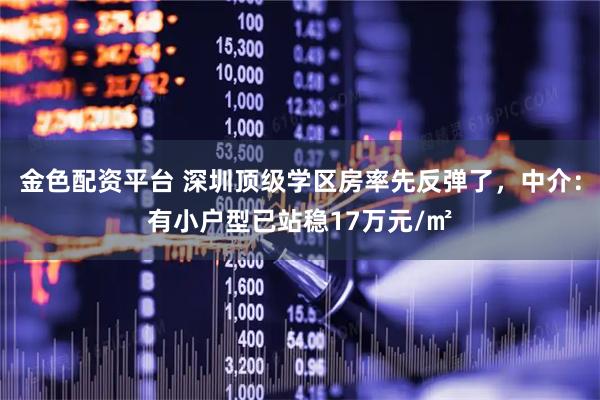 金色配资平台 深圳顶级学区房率先反弹了，中介：有小户型已站稳17万元/㎡